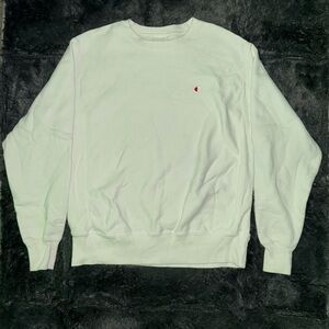 Champion White Crewneck Sweater Classic Knit